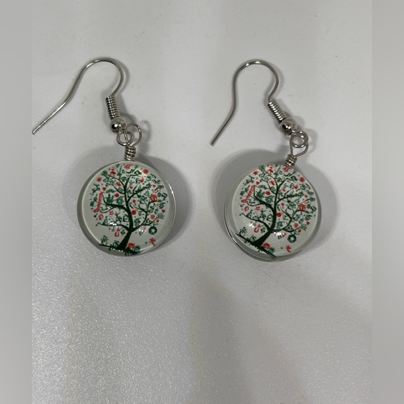 🔥BOGO Light Green Tree Of Life Ball Dangle Earrings - Picture 3 of 6
